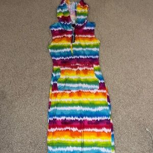 NWT- multicolor dress w/hood- small